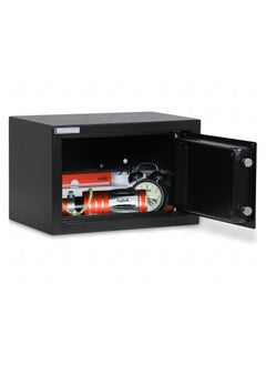 Rubik Digital Safe Box with Key and Pin Code Lock for Home Office Cash Money Jewelry Safety (31x20x20cm) RB20EP - Black  - Image 2