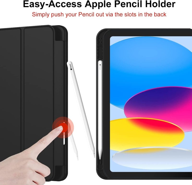 ProElite Smart Case for iPad (A16) 11th/10th Generation (2025/2022) [Auto Sleep/Wake Cover] [Left Side Pencil Holder] [Soft Flexible Case] Recoil Series - Marble Purple - Image 4