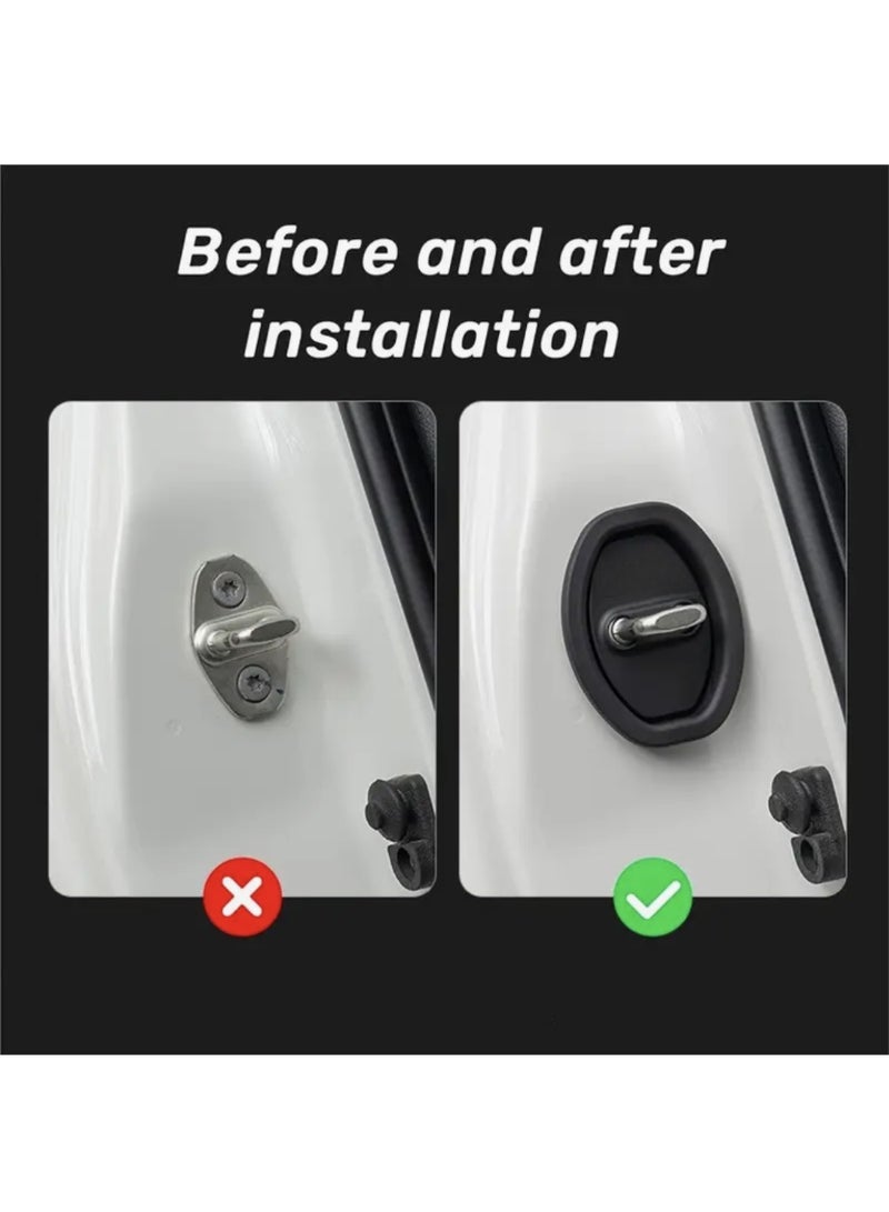 4 قطع غطاء قفل باب السيارة ، غطاء واقي متين ضد الصدأ - Image 5