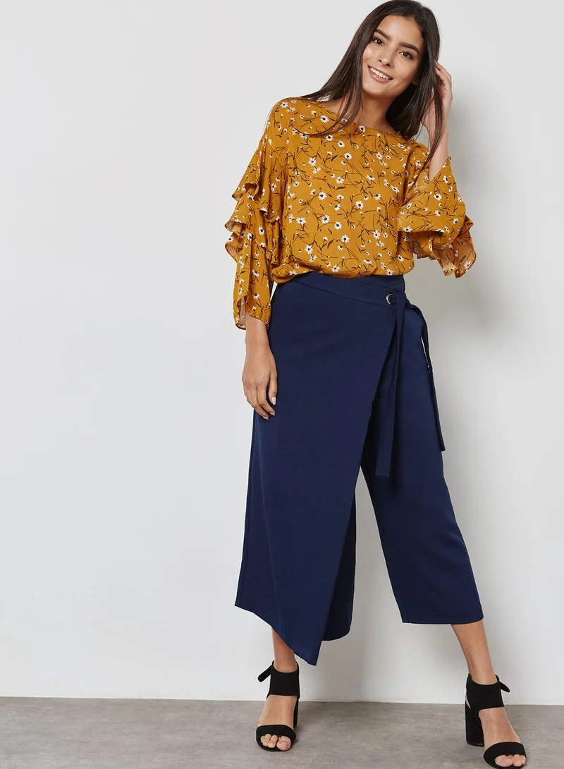Ginger Floral Print Tiered Ruffle Sleeve Top