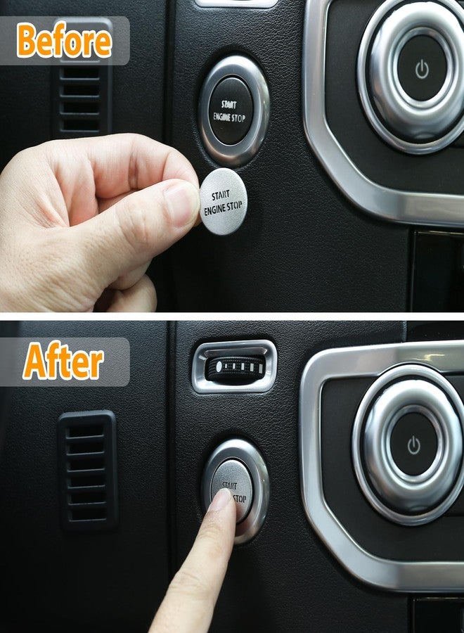 LLKUANG Silver Engine Start Stop Push Button Switch Sticker Cover for LR4 Discovery 4 & Land Rover Range Rover Sport 2010-2013 Aluminum Alloy Car Accessory - Image 2