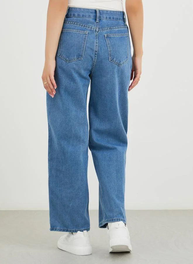 Take Two Take Two Mid Rise Wide Leg Jeans
