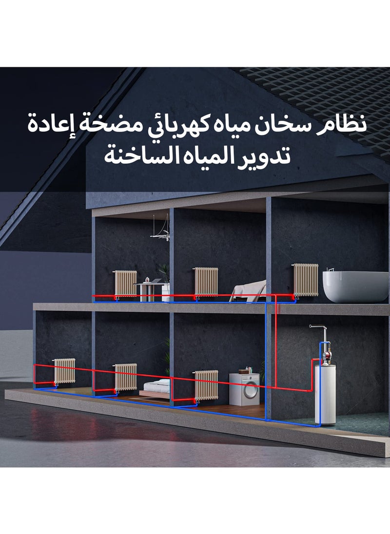 إبسون مضخة تعزيز المياه، مضخة تدوير الماء الساخن، مضخة ضغط المياه، مضخة تدوير أوتوماتيكية بقوة 120 واط و 220 فولت مع رأس NPT 3/4 بوصة ومحول NPT 1/2 بوصة.  - Image 4