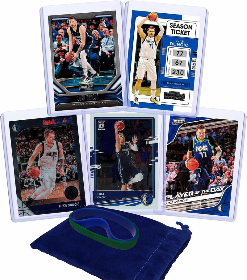 Panini Luka Doncic Basketball Cards Assorted (5) Bundle - Dallas Mavericks Trading Card Gift Pack - Image 1