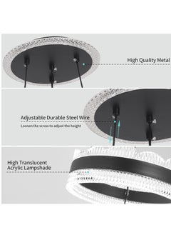 YATAI LIGHTING Single Pendant Light Dining Room, Small LED Black Modern Classic Pendant Light Fixtures Suitable for Kitchen Table, Adjustable Color Temperature Acrylic Pendant Lamp  - Image 5