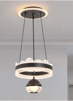 YATAI LIGHTING Single Pendant Light Dining Room, Small LED Black Modern Classic Pendant Light Fixtures Suitable for Kitchen Table, Adjustable Color Temperature Acrylic Pendant Lamp  - Image 1