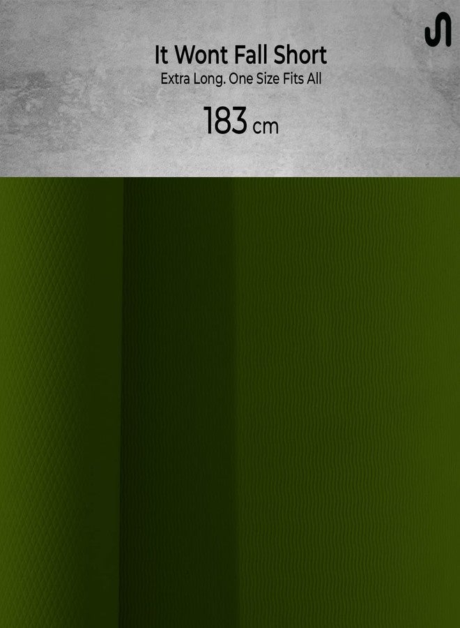 Bodyband Yoga Mat for Women and Men 4mm with Carry Strap EVA Material Extra Thick Exercise Mat for Workout Yoga Fitness Pilates and Meditation, Anti Tear Anti Slip For Home & Gym Use - Army Green - Image 5
