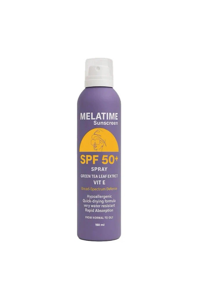 بخاخ واقي شمس ميلاتايم SPF 50+ بحماية عالية - مستخلص الشاي الأخضر وفيتامين E - 150 مل