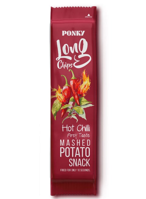 HOT CHILLI LONG POTATO CHIPS - 75 Gram