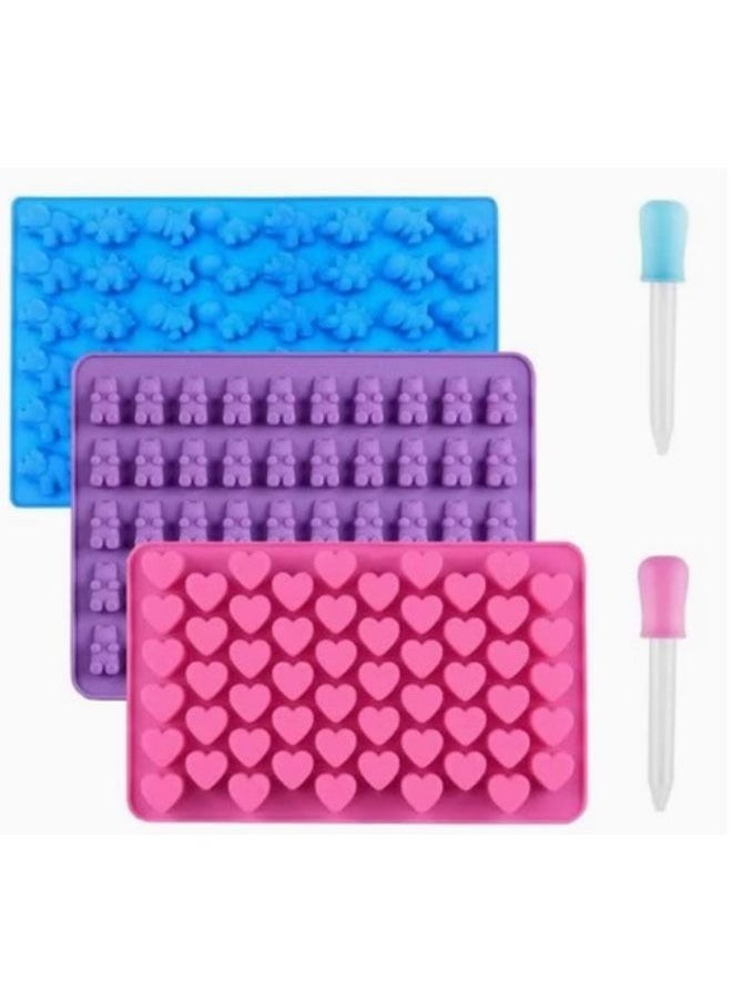 Arabest Ice Lattice Moulds,Animal Shape Moulds,3D Non-stick Food Grade Silicone Moulds,DIY Chocolate Baking Moulds,Easy to Clean, Suitable for Baking/DIY Drinks(Set of 3)  - Image 1
