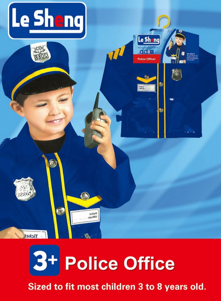 زي ضابط شرطة للأطفال من Le Sheng، الحجم يناسب معظم الأطفال من 3 إلى 8 سنوات، زي لعب الأدوار، رقم 0952-3 - Image 1