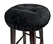 Augld Augld Bar Stool Cushion Covers -Anti-Slip Padded Round Chiar Cushion 14" Velvet Black  - Image 2