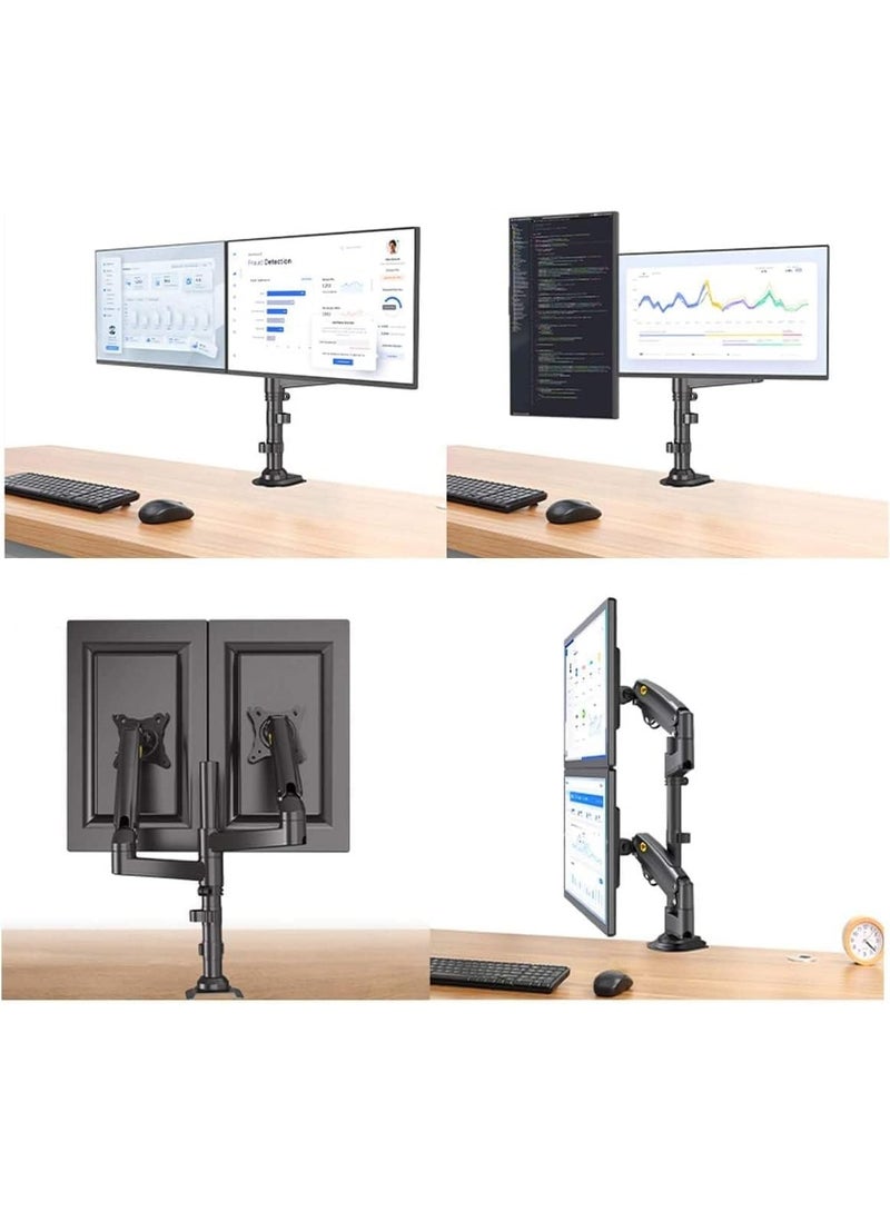NB NB North Bayou H180 Dual Monitor Desk Mount Stand Full Motion Swivel – 2 Screens up to 32 – Load Capacity 9 Kg for Each Monitor - Image 3