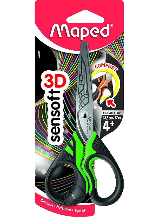 Maped Scissor 13.5Cm Sym Sensoft Fluo Bls - Image 1