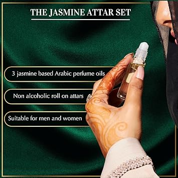 DUKHNI Jasmine Attar Oil Set by Dukhni Authentic Arabic Fragrance Oils 100 Pure AlcoholFree Arabic Perfume Oil Blends for men women Jasmine Set of 36ml each - Image 2