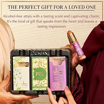 DUKHNI Jasmine Attar Oil Set by Dukhni Authentic Arabic Fragrance Oils 100 Pure AlcoholFree Arabic Perfume Oil Blends for men women Jasmine Set of 36ml each - Image 5