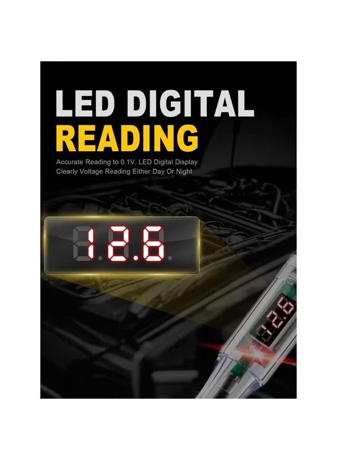 Test Light Automotive 5-90V Digital LED Circuit Tester with Voltage Display, Auto Bidirectional Voltage Tester, Electric Test Pen with Extended Spring Wire & Probe - Image 4