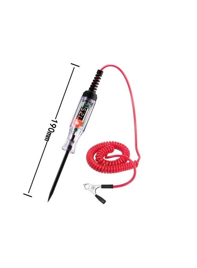 Test Light Automotive 5-90V Digital LED Circuit Tester with Voltage Display, Auto Bidirectional Voltage Tester, Electric Test Pen with Extended Spring Wire & Probe - Image 2