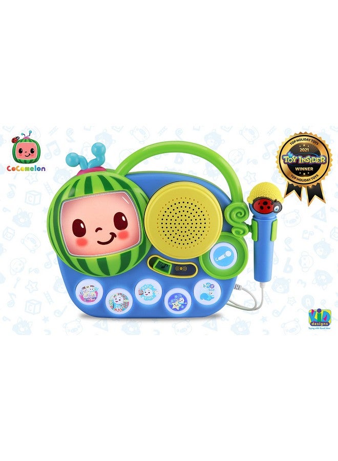 eKids Cocomelon Toy Singalong Boombox with Microphone and Built-in Music, Toddler Toys for Fans of Cocomelon Gifts - Image 2