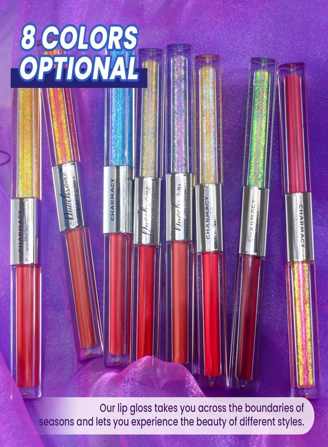 CHARMACY Multichrome Double Head Non-Stick Lip Gloss, Metallic Colourful Lip Glaze, Anti-transfer, Long Lasting Waterproof Liquid Lipstick Makeup (#04) - Image 5