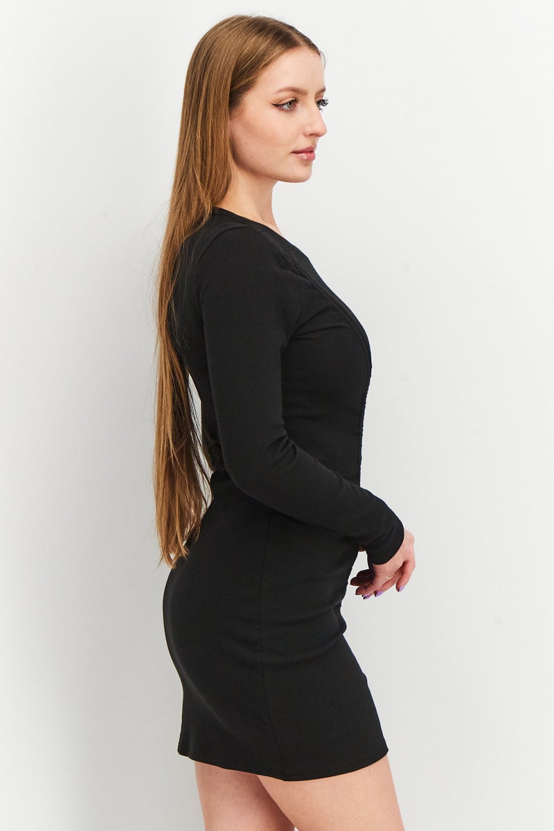 BB Dakota Women Fitted Mini Bodycon Dress, Black - Image 4