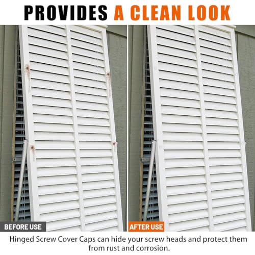 Serplex® 300Pcs Plastic Hinged Screw Cap Covers, Flip Tops for Protecting Screw Heads, for Home & Industrial Use (White) - Image 5