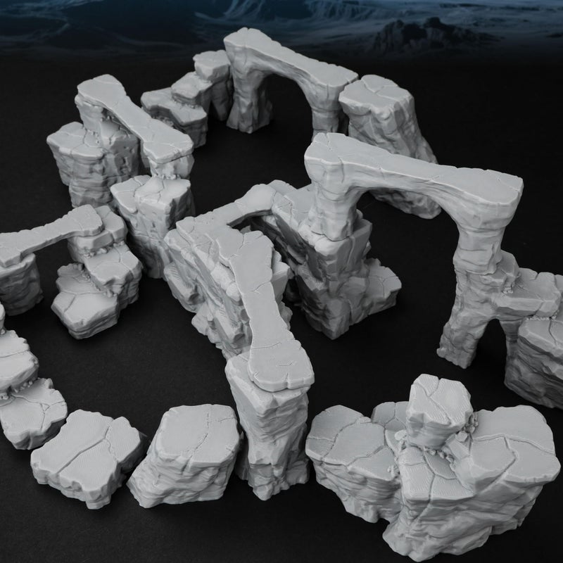 AUSPDICE RPG Terrain AF693 The Pit Canyon Scene for DND Campaigns â€“ The Pit Canyon Modular Scenery Set with Rock Bridges, TTRPG Structures, Map Accessories for 28â€“32mm Characters, Wargame and Roleplay Ready - Image 2