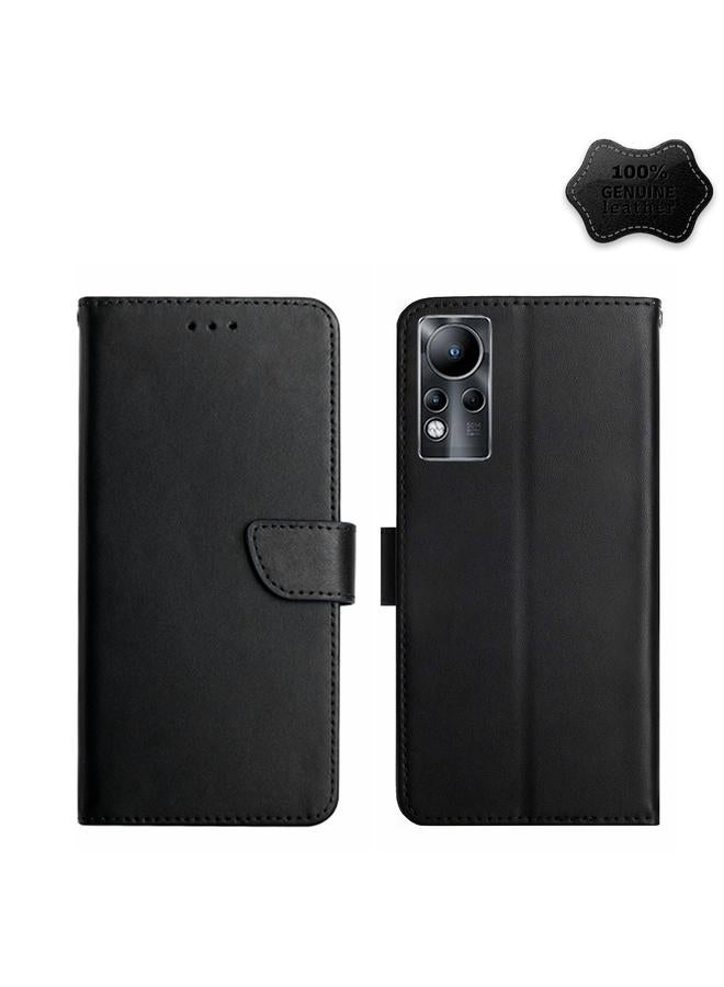 إيروريكس جراب لهاتف Infinix Note 11 مصنوع من الجلد الطبيعي مقاوم لبصمات الأصابع مع غطاء قابل للطي أفقيًا - Image 1