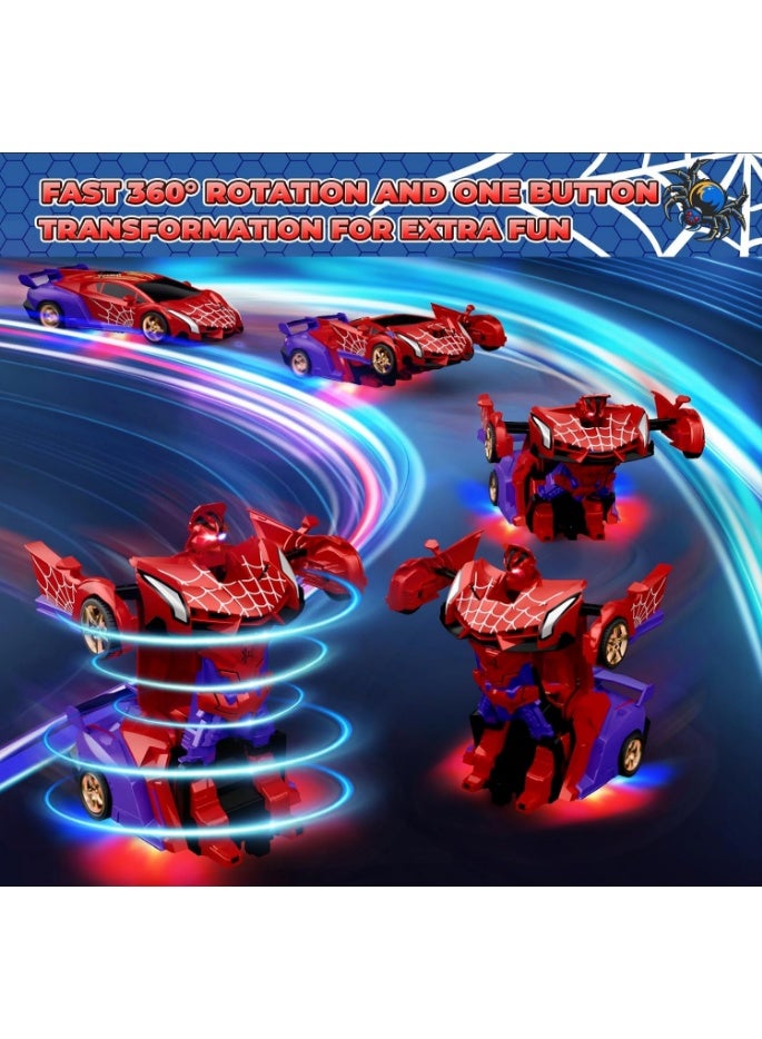 GOGOGO Spider Transform RC Cars Toys with Eye & Underbody Lights, 2.4GHz Remote Control Car One-Button Deformation, Fast 360°Rotation Robot Toys Birthday Gifts for 3 4 5 6 7 8 9 10 Year Old Boys Age 4-7 8-12 - Image 3