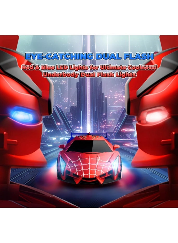 GOGOGO Spider Transform RC Cars Toys with Eye & Underbody Lights, 2.4GHz Remote Control Car One-Button Deformation, Fast 360°Rotation Robot Toys Birthday Gifts for 3 4 5 6 7 8 9 10 Year Old Boys Age 4-7 8-12 - Image 2