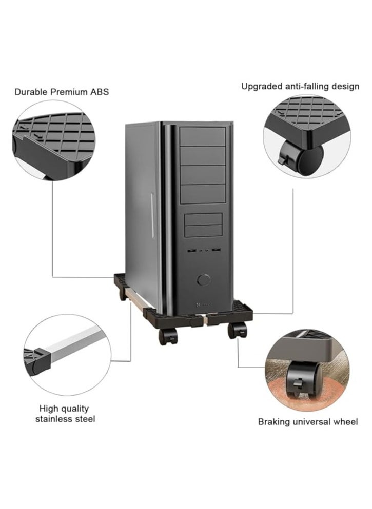 erorex - Computer Tower Stand: Mobile CPU Stand with Rolling Caster Wheels - Upgraded PC Tower Stand Holder - Desktop Tower Stand & CPU Rolling Stand– Premium Gaming PC Case Stand for Floor Carpet - Image 1
