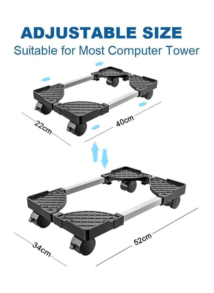erorex - Computer Tower Stand: Mobile CPU Stand with Rolling Caster Wheels - Upgraded PC Tower Stand Holder - Desktop Tower Stand & CPU Rolling Stand– Premium Gaming PC Case Stand for Floor Carpet - Image 1