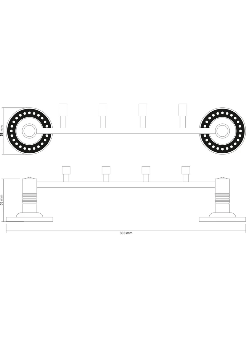 Saray Banyo Saray Bathroom Olimpos 4-Piece Hanger
