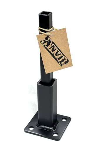 ANVIL 1 14 Rail Baluster Post Mount repair base No welding needed Repairs for 125 square Broken rail posts rusted Iron outdoor railing posts 4 Handrail bracket insert Black Paint anchor bolts - Image 1
