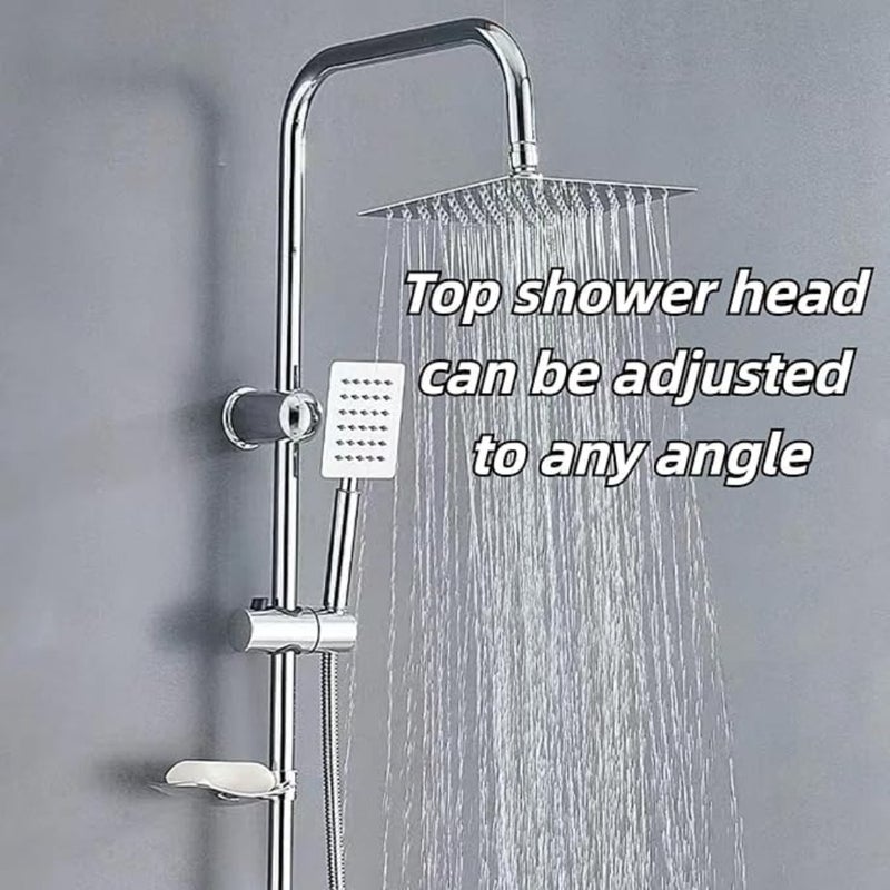 Shower Sets For Bathroom, Shower Set And Bathroom Fixtures Without Tap, Shower System Included Rainfall Shower Head, Handheld Shower, Hoses For Bathroom, Chrome Silvery - Image 5