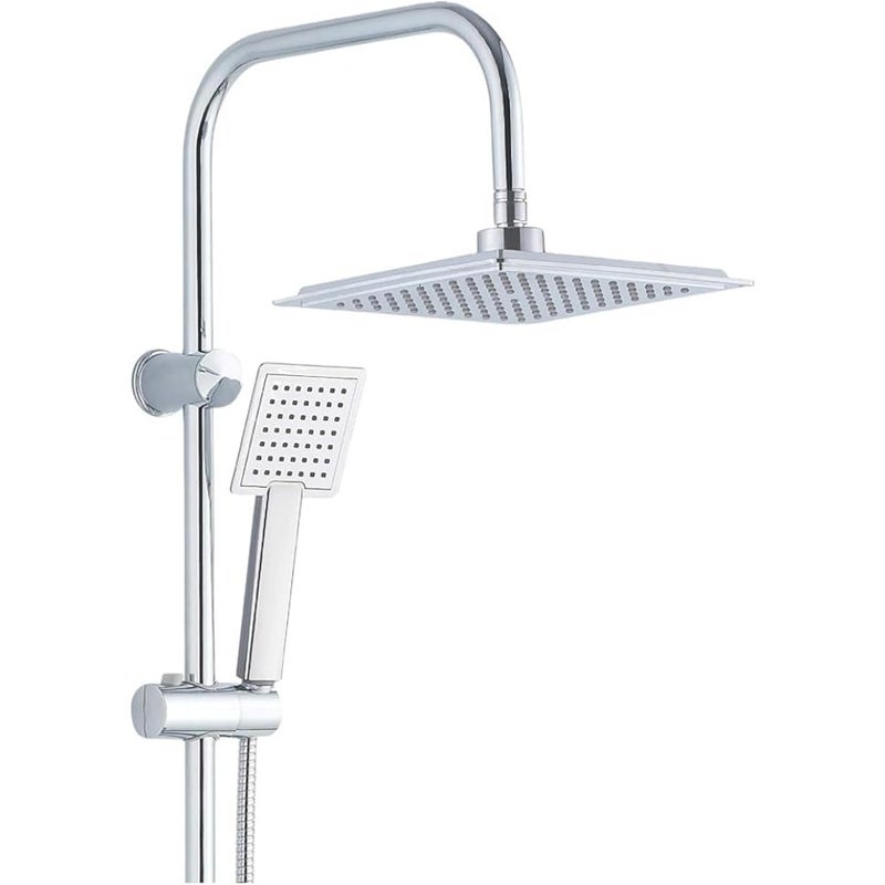 Shower Sets For Bathroom, Shower Set And Bathroom Fixtures Without Tap, Shower System Included Rainfall Shower Head, Handheld Shower, Hoses For Bathroom, Chrome Silvery - Image 1