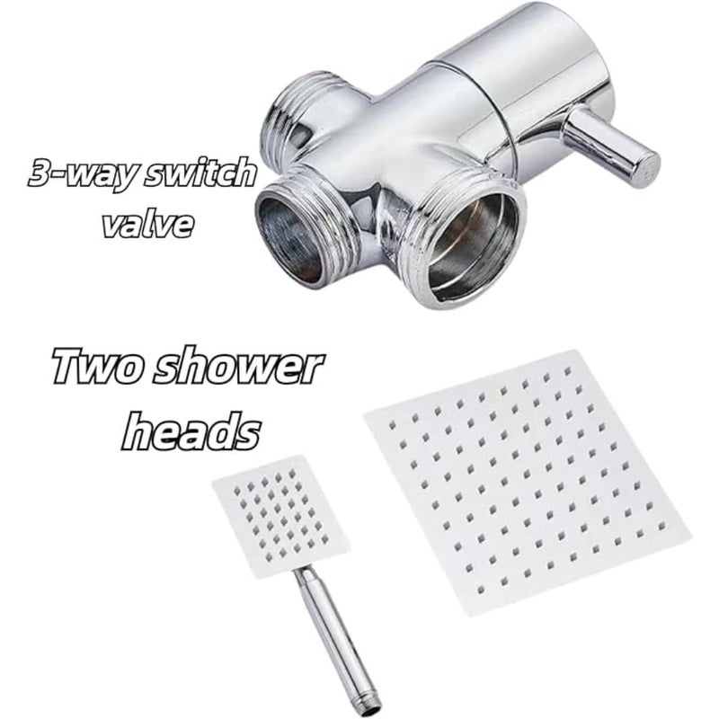 Shower Sets For Bathroom, Shower Set And Bathroom Fixtures Without Tap, Shower System Included Rainfall Shower Head, Handheld Shower, Hoses For Bathroom, Chrome Silvery - Image 4