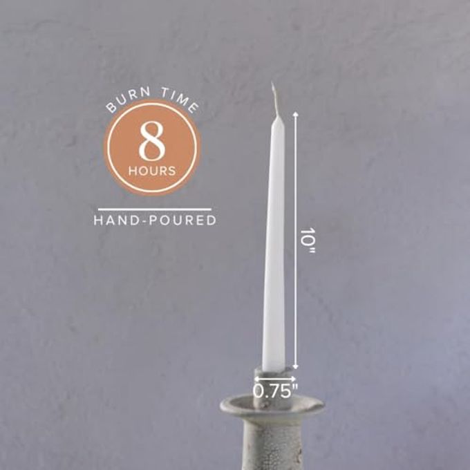 Simply Soson 10 inch White Taper Candle Sticks Set of 30 Tall Candles, Dripless, Bulk - Image 5