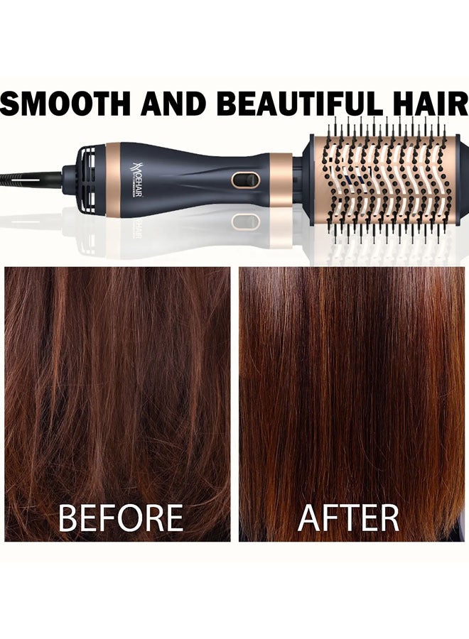 MoeHair 4-in-1 Hair Dryer Brush,1000W Hot Air Brush Set with 3 Heat Settings, 70% Frizz Reduction & Interchangeable Heads for Curls, Volume & Smoothing,MO-7154 - Image 5