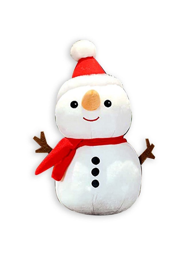 Glance Cute 'n' Hug Snowman Plush Toy Stuffed Snowman Animal Christmas Holiday Pillow Soft Toys for Christmas Decorations 35cm (35 Cm, Snowman) - Image 1