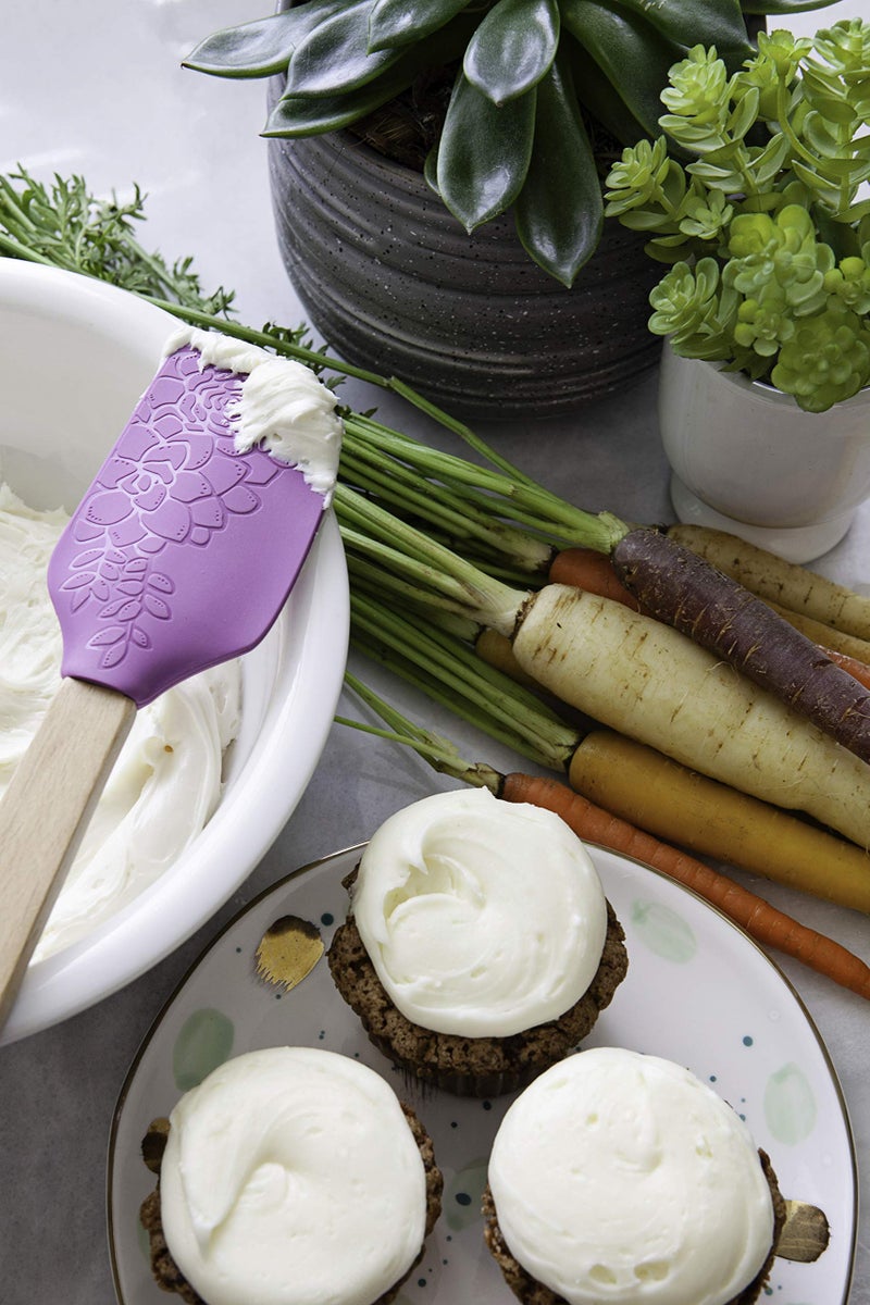 Talisman Designs Silicone Spatula & Laser Etched Beechwood Handle | Succulent Design | Cute &, Functional Kitchen Tool |, Natural Wooden Decorative Spatula - Image 2