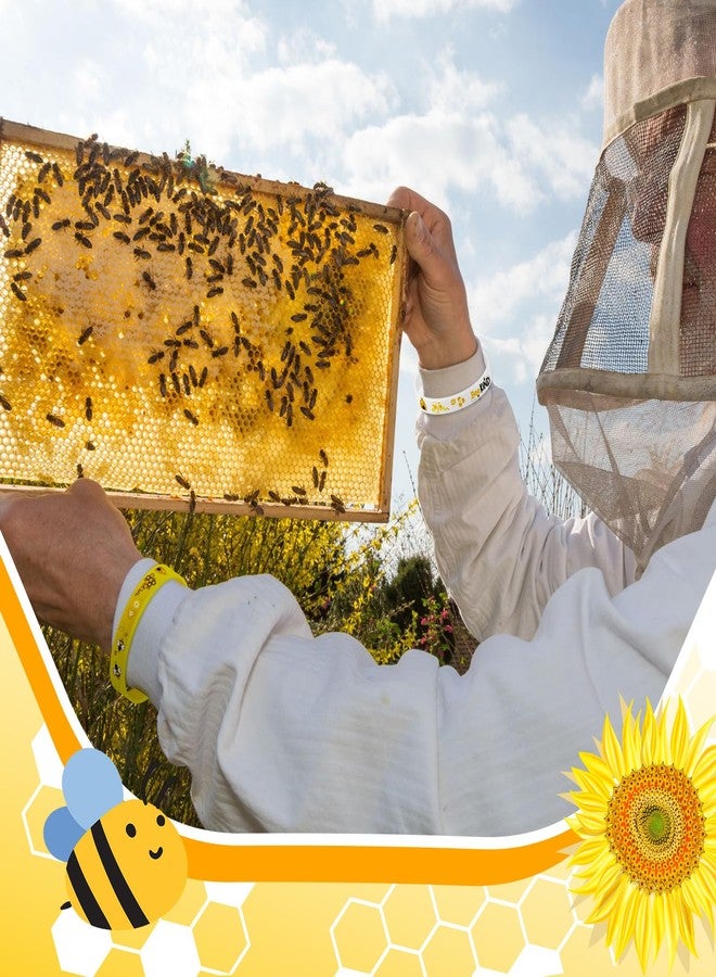 Poen أساور سيليكون نحلة 120 قطعة بألوان متنوعة هدايا حفلات صيفية بموضوع النحل (أسلوب جديد) - Image 4