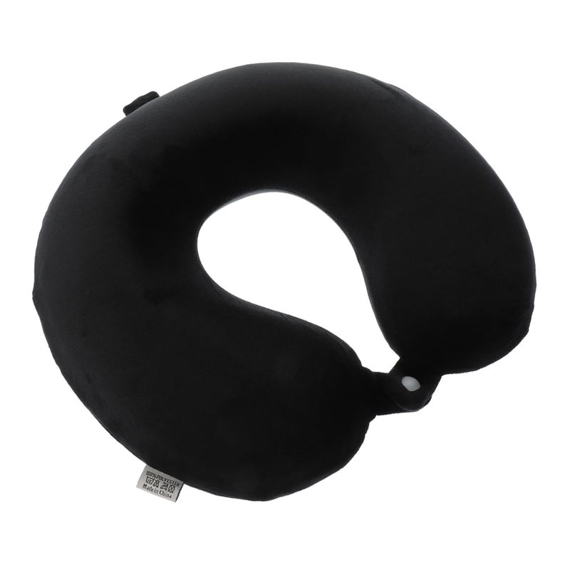 Memory Foam Travel Neck Pillow U Shaped for Neck Support Napping Business Trip Black - Image 2
