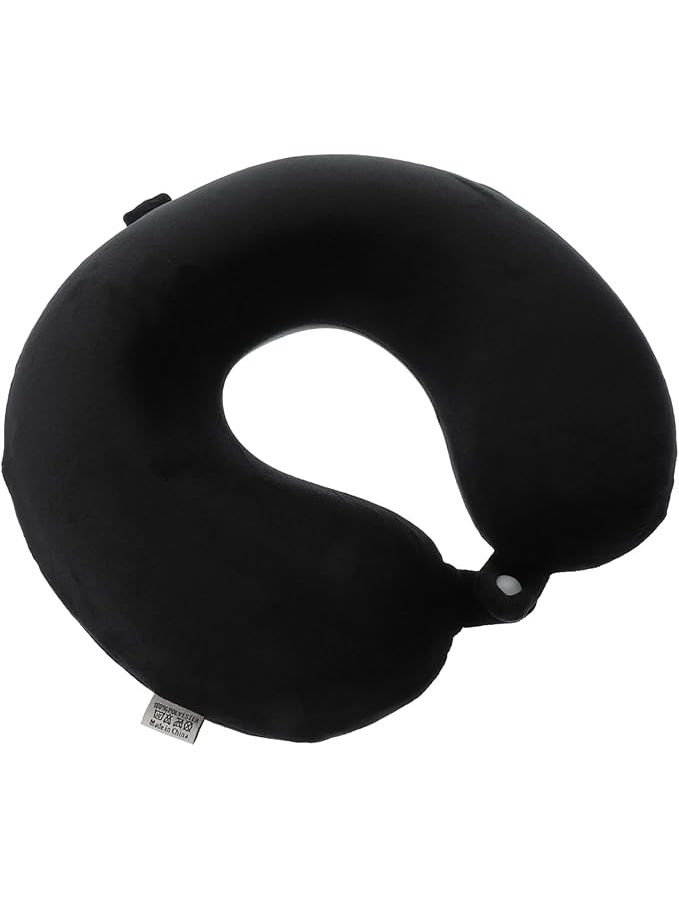 Memory Foam Travel Neck Pillow U Shaped for Neck Support Napping Business Trip Black - Image 1