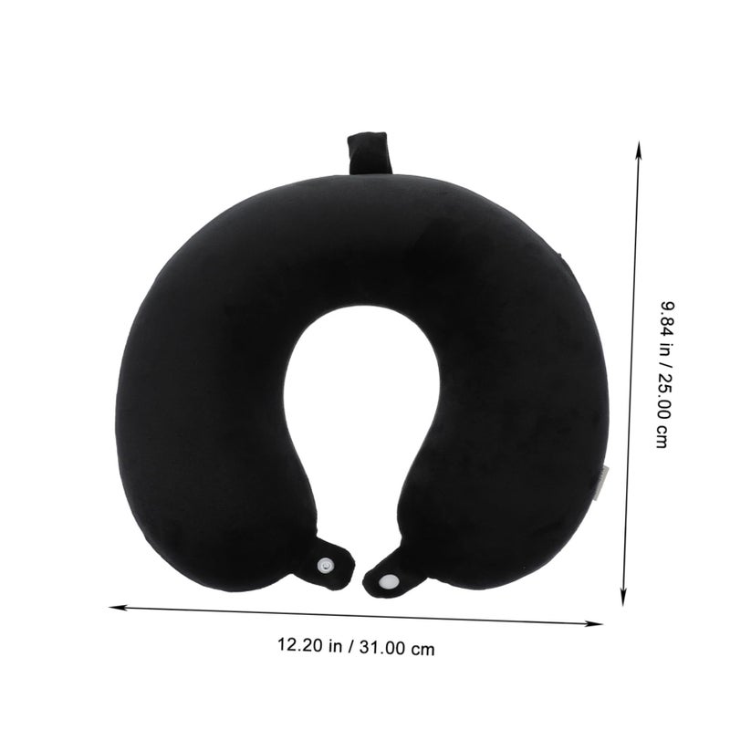 Memory Foam Travel Neck Pillow U Shaped for Neck Support Napping Business Trip Black - Image 5