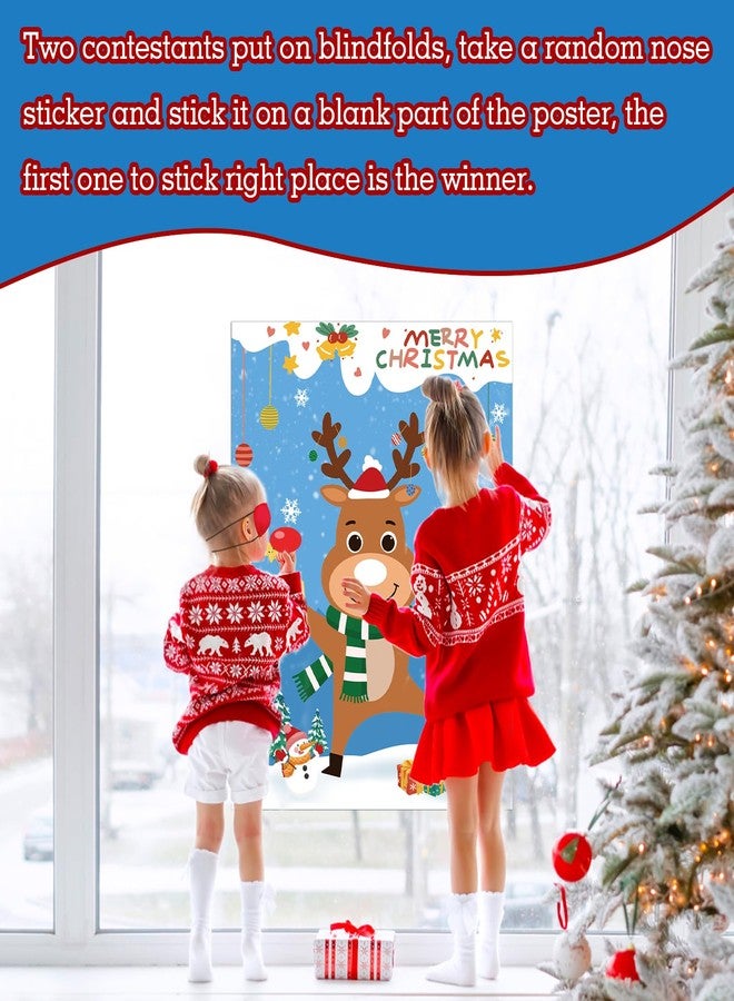 Japior Fun Christmas Games: Pin The Nose on The Reindeer Set with 36 Noses Stickers and 2 Blindfolds - Perfect Holiday Activity for Adults and Family Party - Reusable Christmas Party Games for Adults - Image 5