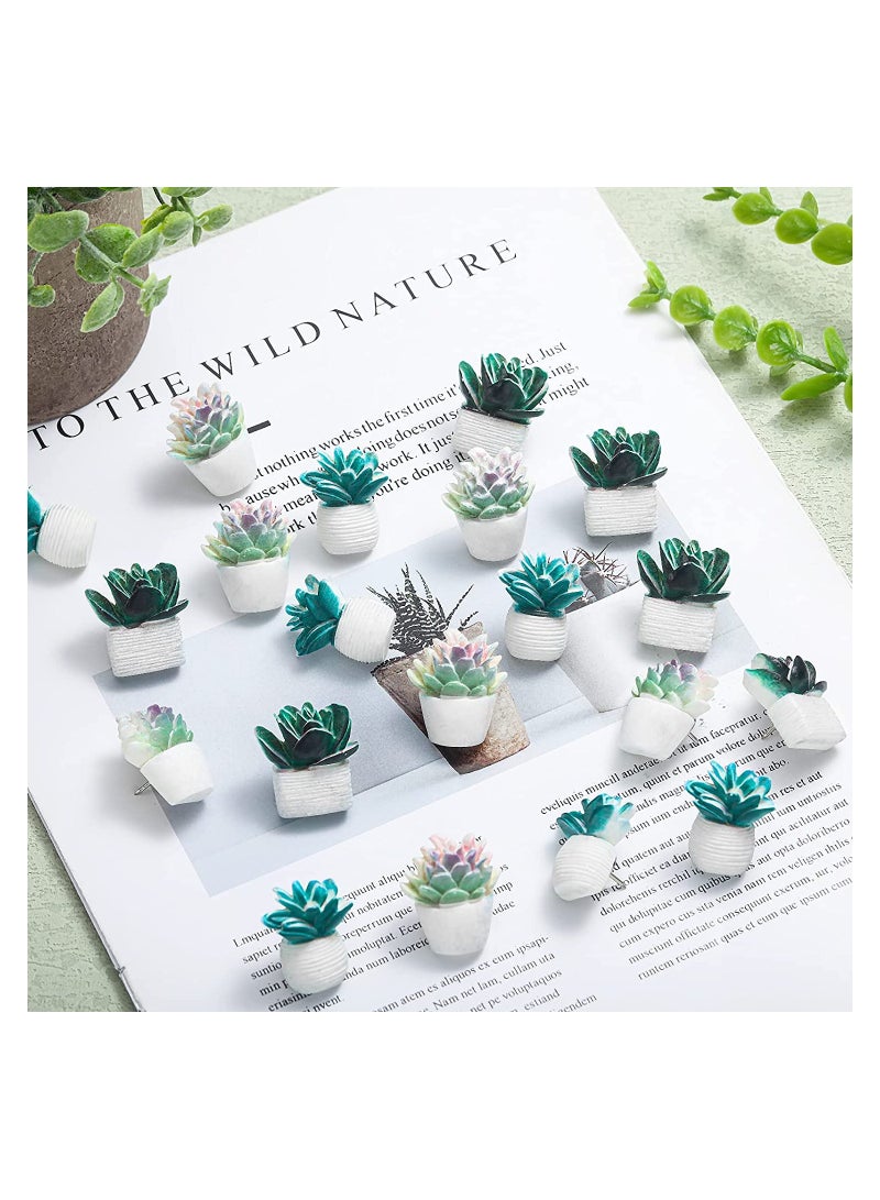 SOLARAE 20 قطعة دبابيس دفع للوحة الفلين دبابيس دفع زخرفية دبابيس إبهام لطيفة ودبابيس دفع للوحة الإعلانات ديكور المكتب ملحقات مكتب مكعب مجموعة دبابيس دفع نباتية - Image 5