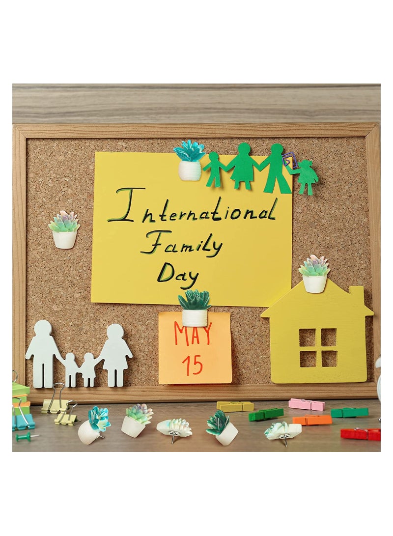 SOLARAE 20 قطعة دبابيس دفع للوحة الفلين دبابيس دفع زخرفية دبابيس إبهام لطيفة ودبابيس دفع للوحة الإعلانات ديكور المكتب ملحقات مكتب مكعب مجموعة دبابيس دفع نباتية - Image 3