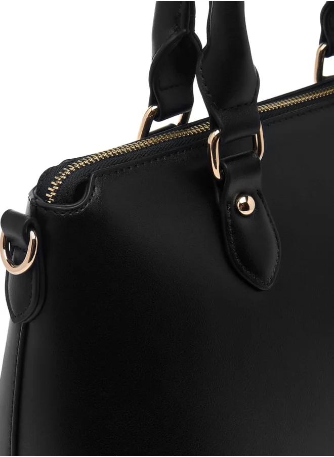 Celeste Women Solid Tote Bag with Double Handle and Zip Closure