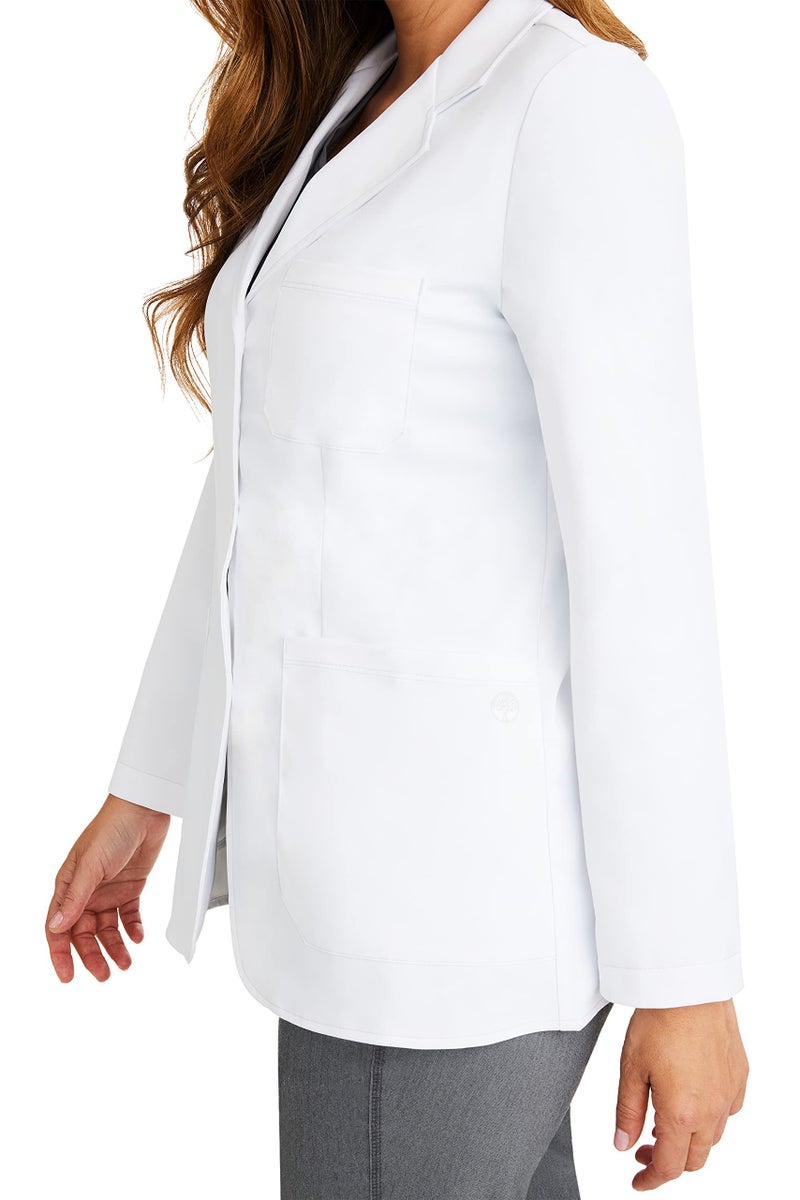 Healing Hands Women's Lab Coat with 4 Pockets, Moisture Wicking & 2-Way Stretch Fabric, Button Front Consultation Coat 5160, L, White - Image 5